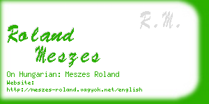 roland meszes business card